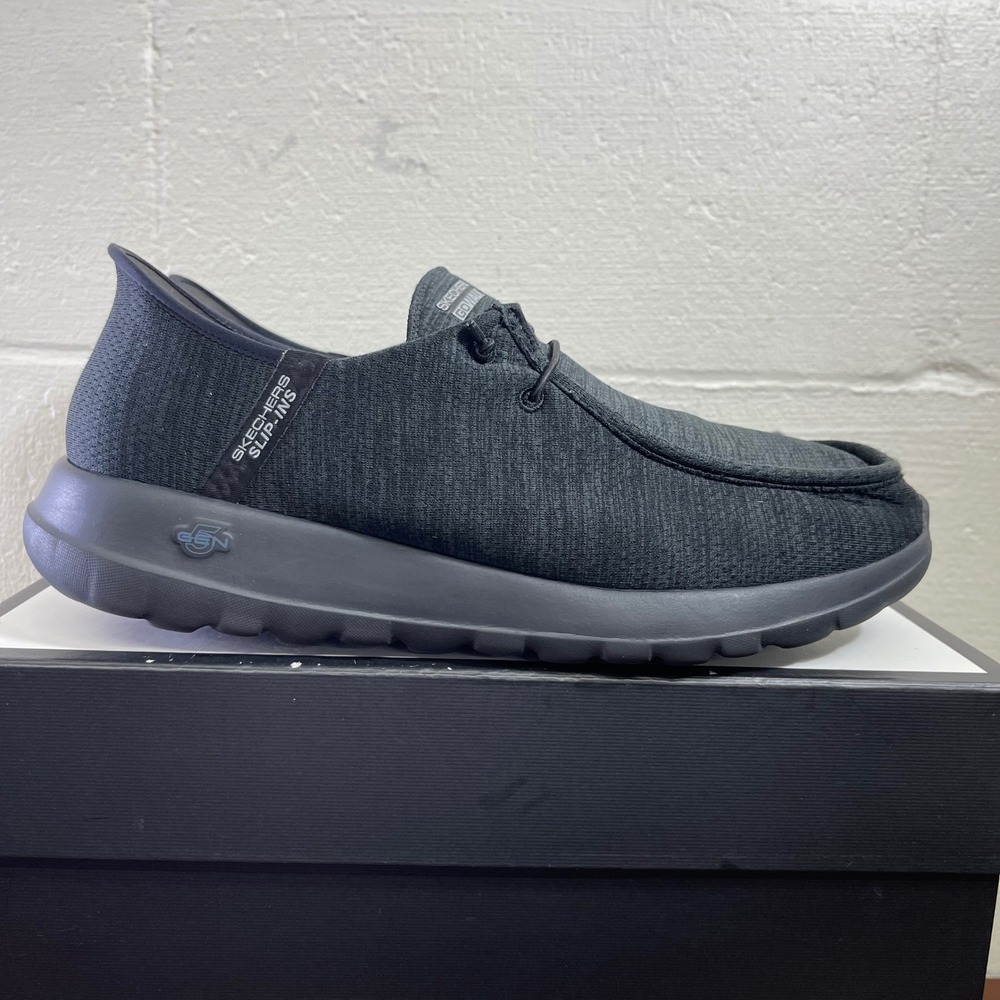 Skechers‎ GOwalk Slip-ins 216283 Black Gray Walking Shoes Hands Free Men's 13 US